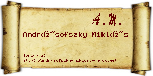 Andrásofszky Miklós névjegykártya