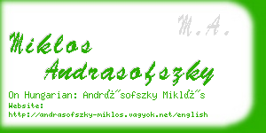 miklos andrasofszky business card